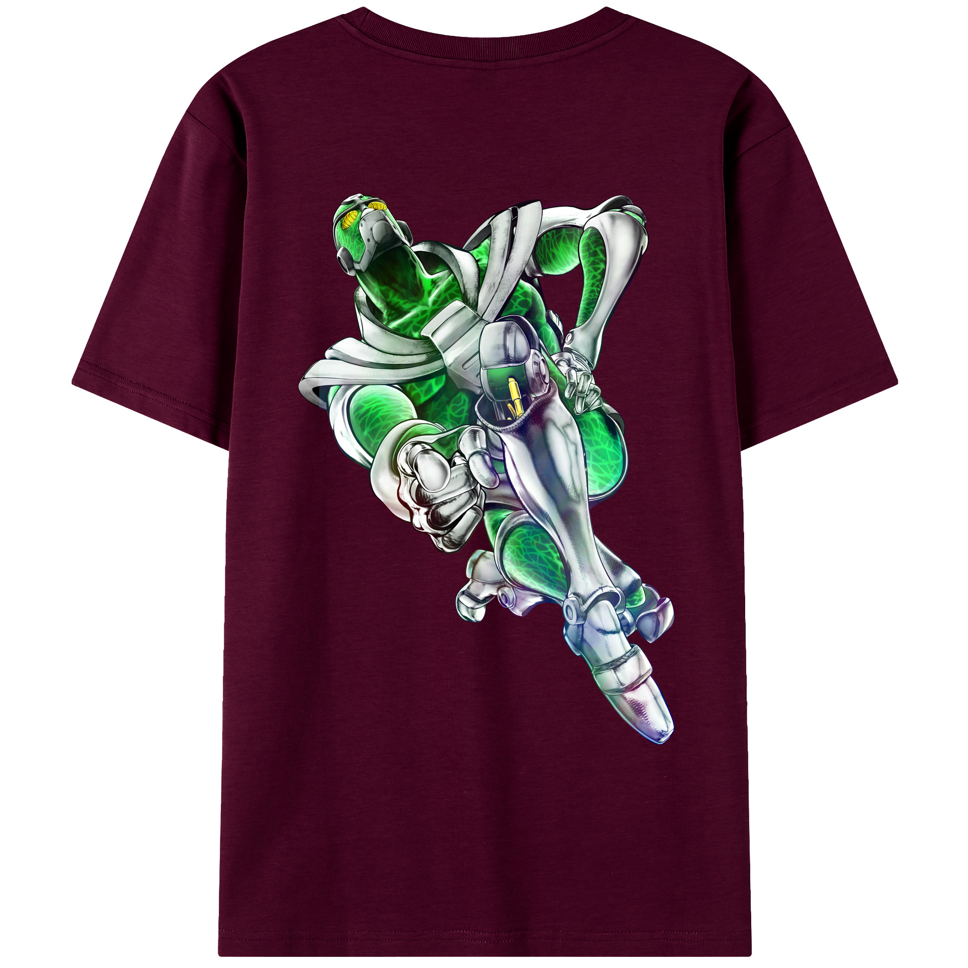 （画像用） ジョジョの奇妙な冒険 花京院 典明（かきょういん のりあき） JoJo's Bizarre Adventure Kakyoin Noriaki レディース半袖Tシャツ(バックプリント)